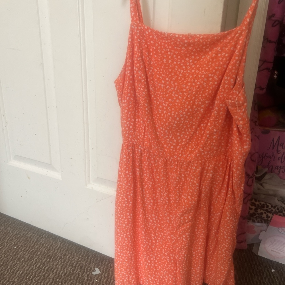Orange Floral Romper